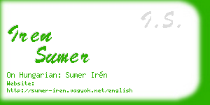 iren sumer business card